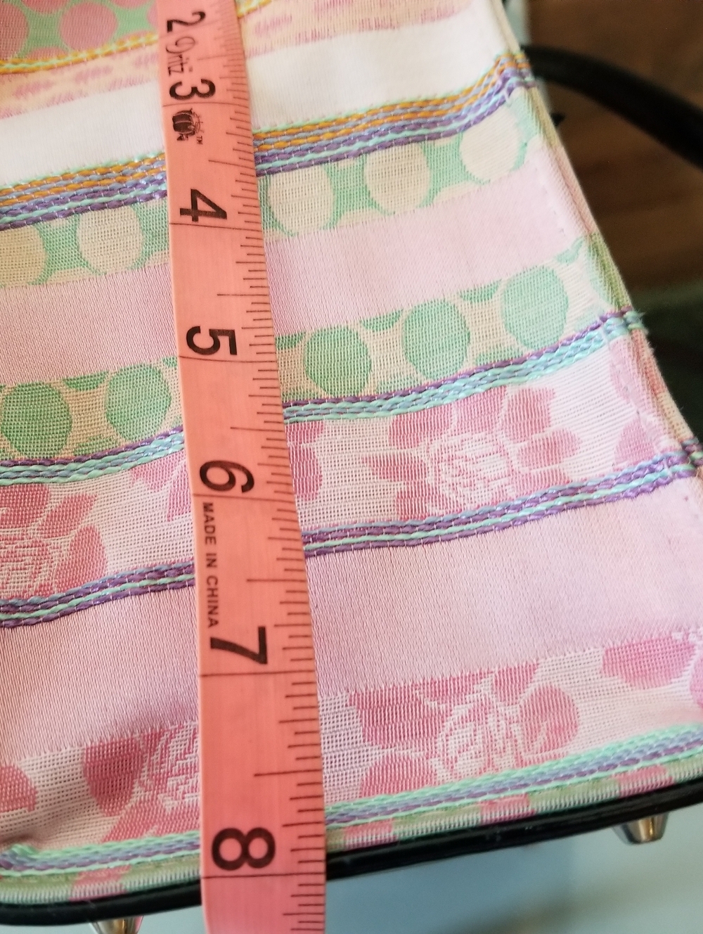 Kate Spade Vintage Y2K 90s Pink Pastel Colorful Striped Spring Summer handbag - Picture 15 of 16